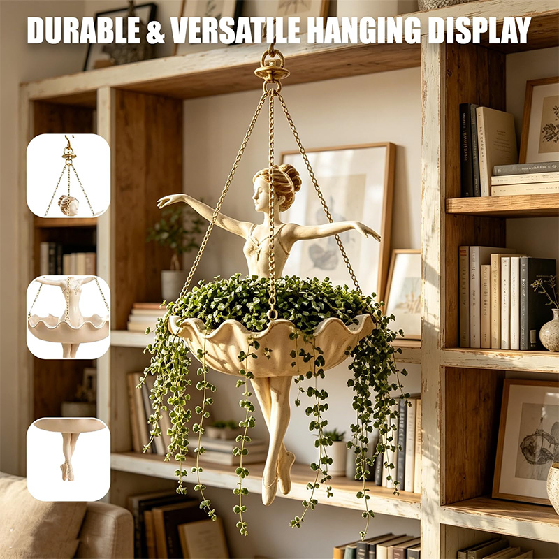 Spider Plant Hanging - Bale Dansçısı Asılı Saksı, Metal Zincirli