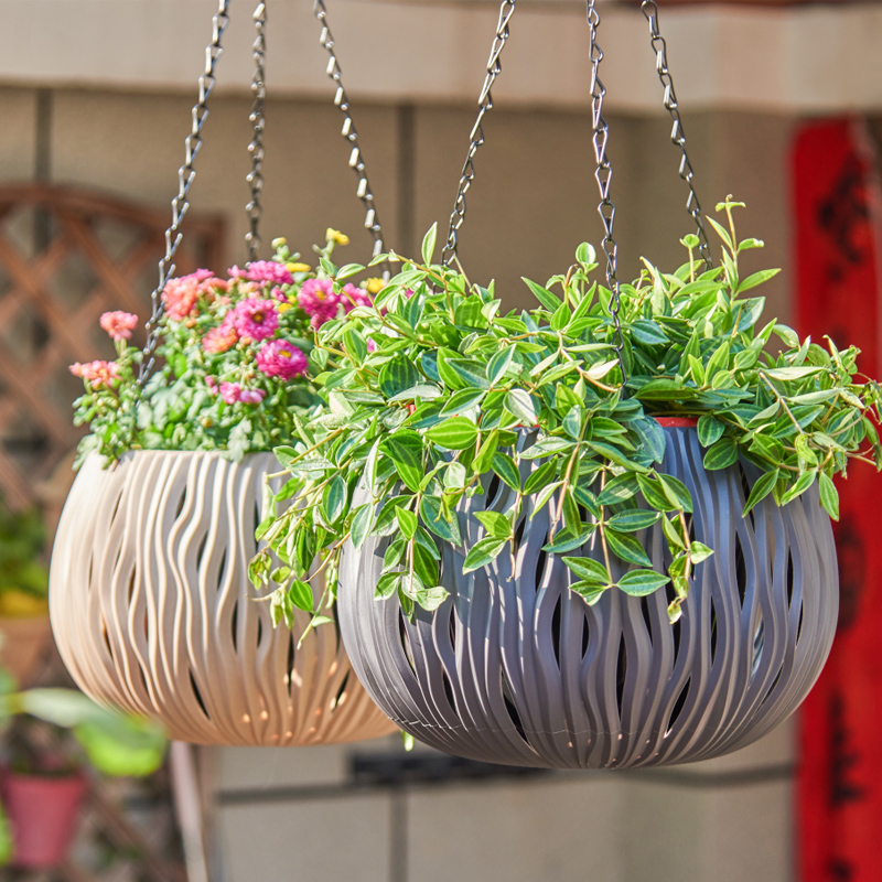 Spider Plant Hanging - Asılı saksı, kişiselleştirilmiş plastik şekilli, rattan